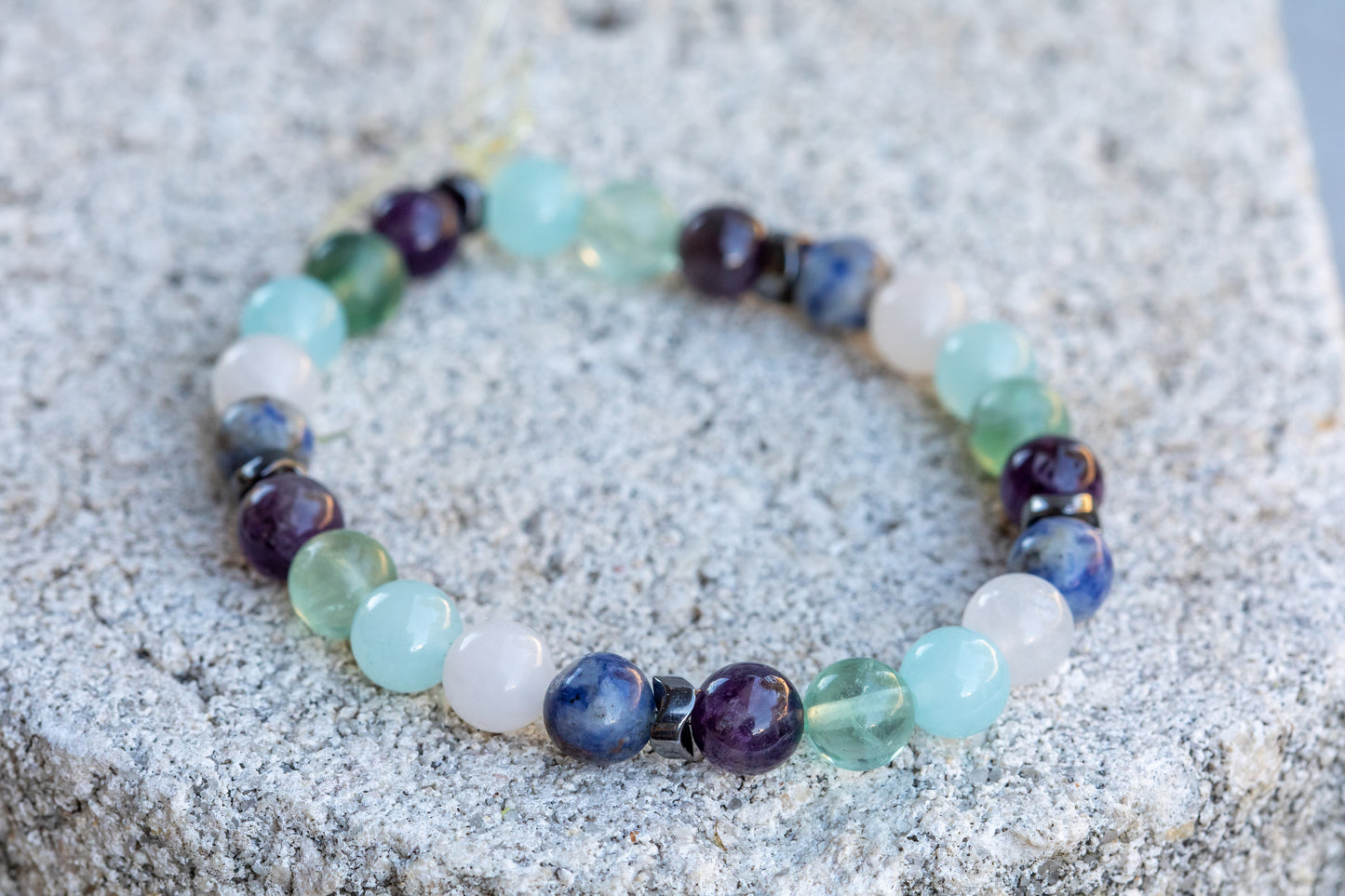 Pisces Zodiac Gemstone Crystal Bracelet