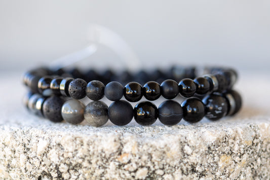 Black Gemstone Crystal Bracelet