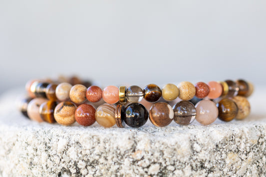 Brown Gemstone Crystal Bracelet