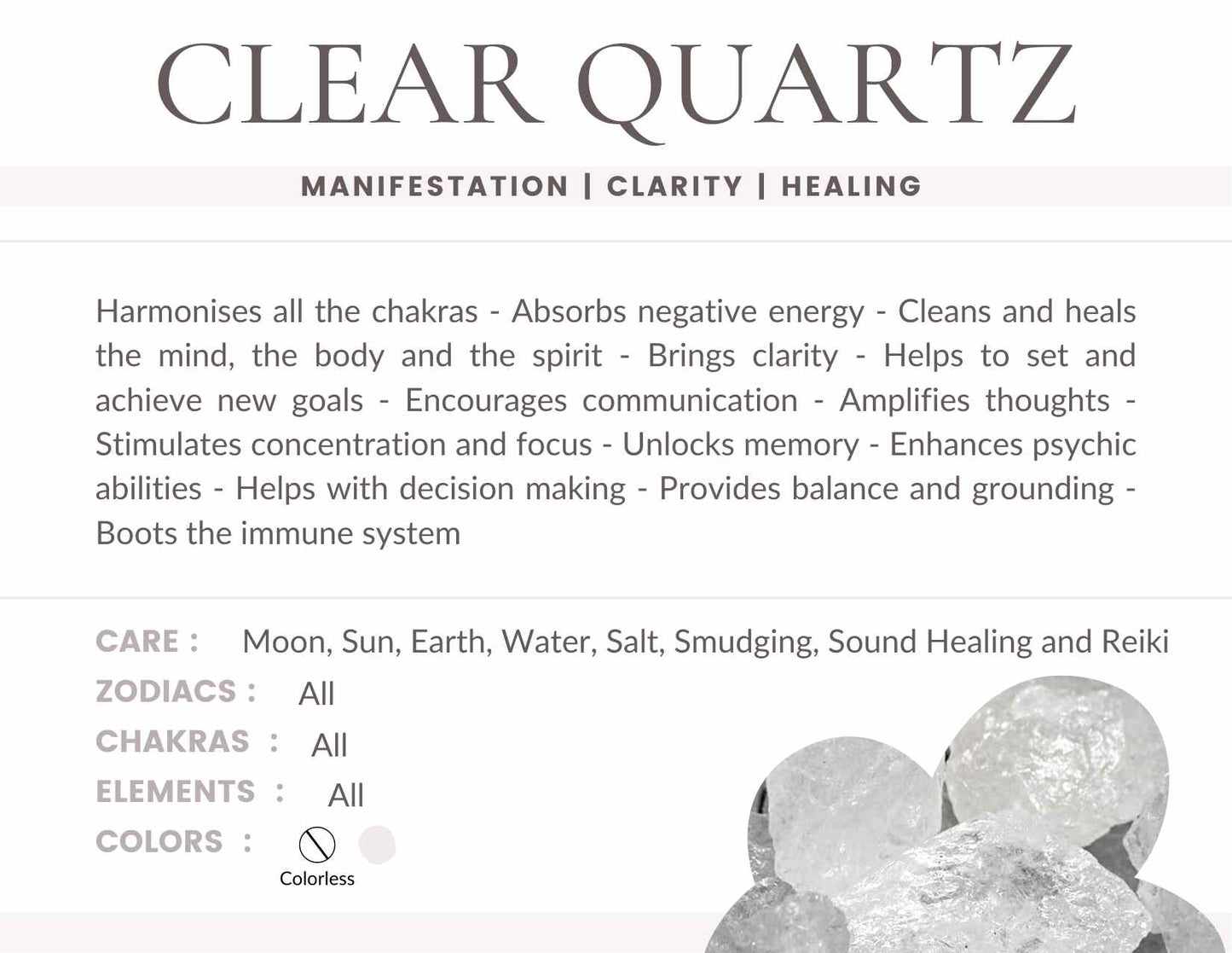Clear Quartz Gemstone Crystal Bracelet