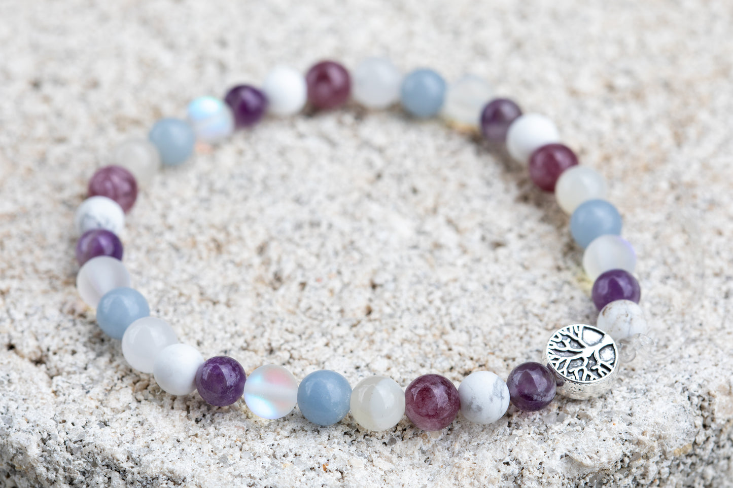 Crown Chakra Gemstone Crystal Bracelet