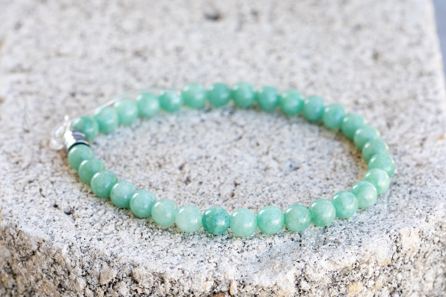 Jade Green, Blue, Purple Gemstone Crystal Bracelet