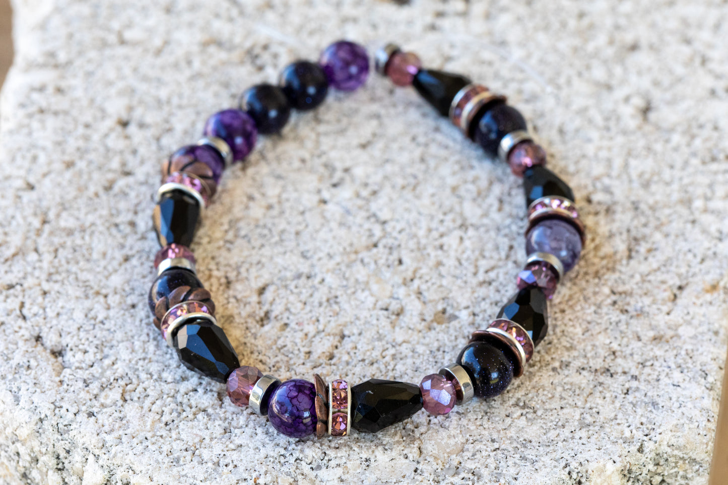 Halloween Holiday Gemstone Crystal Bracelet