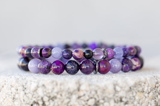 Purple Gemstone Crystal Bracelet