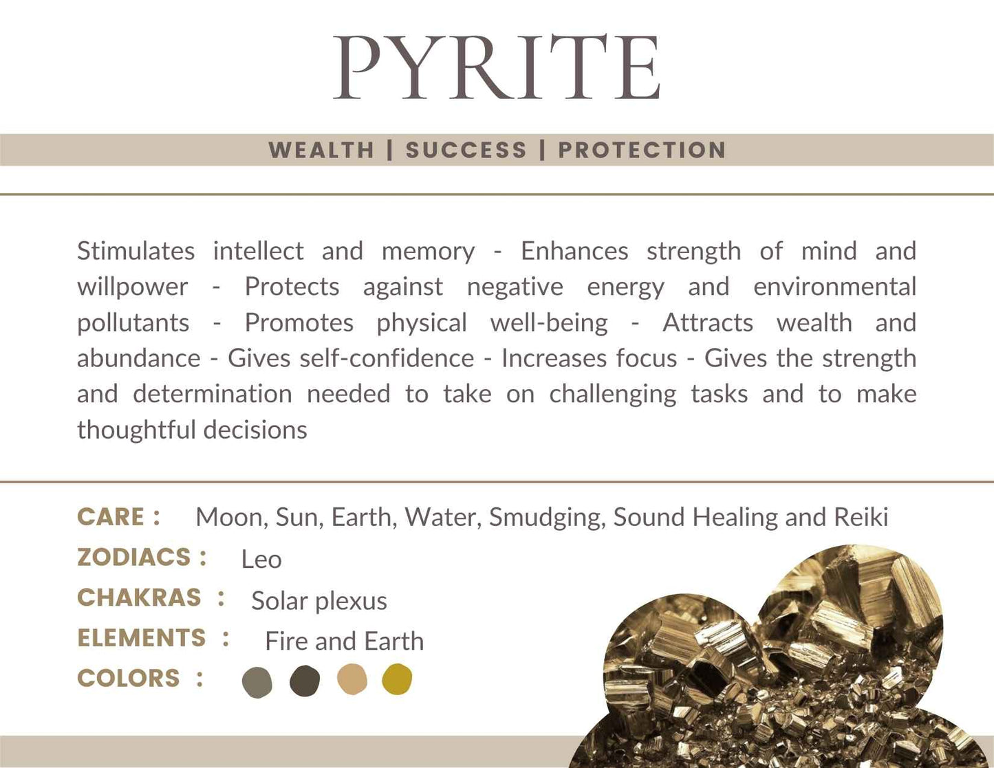 Pyrite Gemstone Crystal Bracelet
