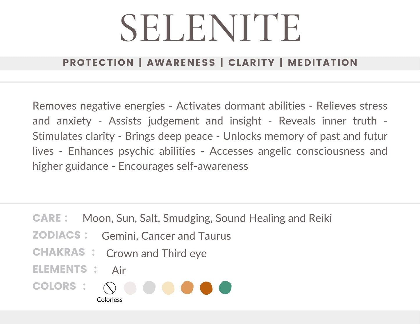Selenite Gemstone Crystal Bracelet