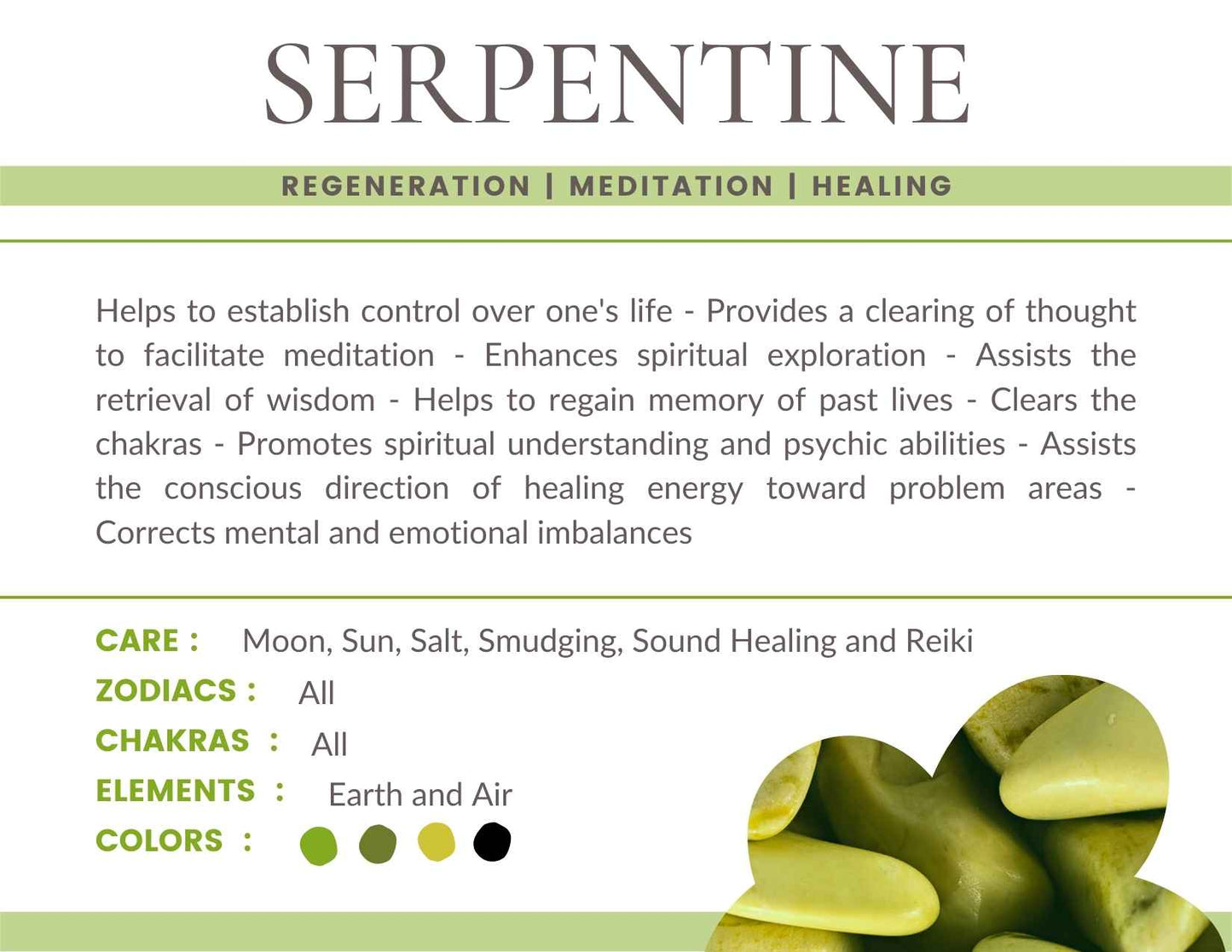Serpentine Crystal Gemstone Bracelet