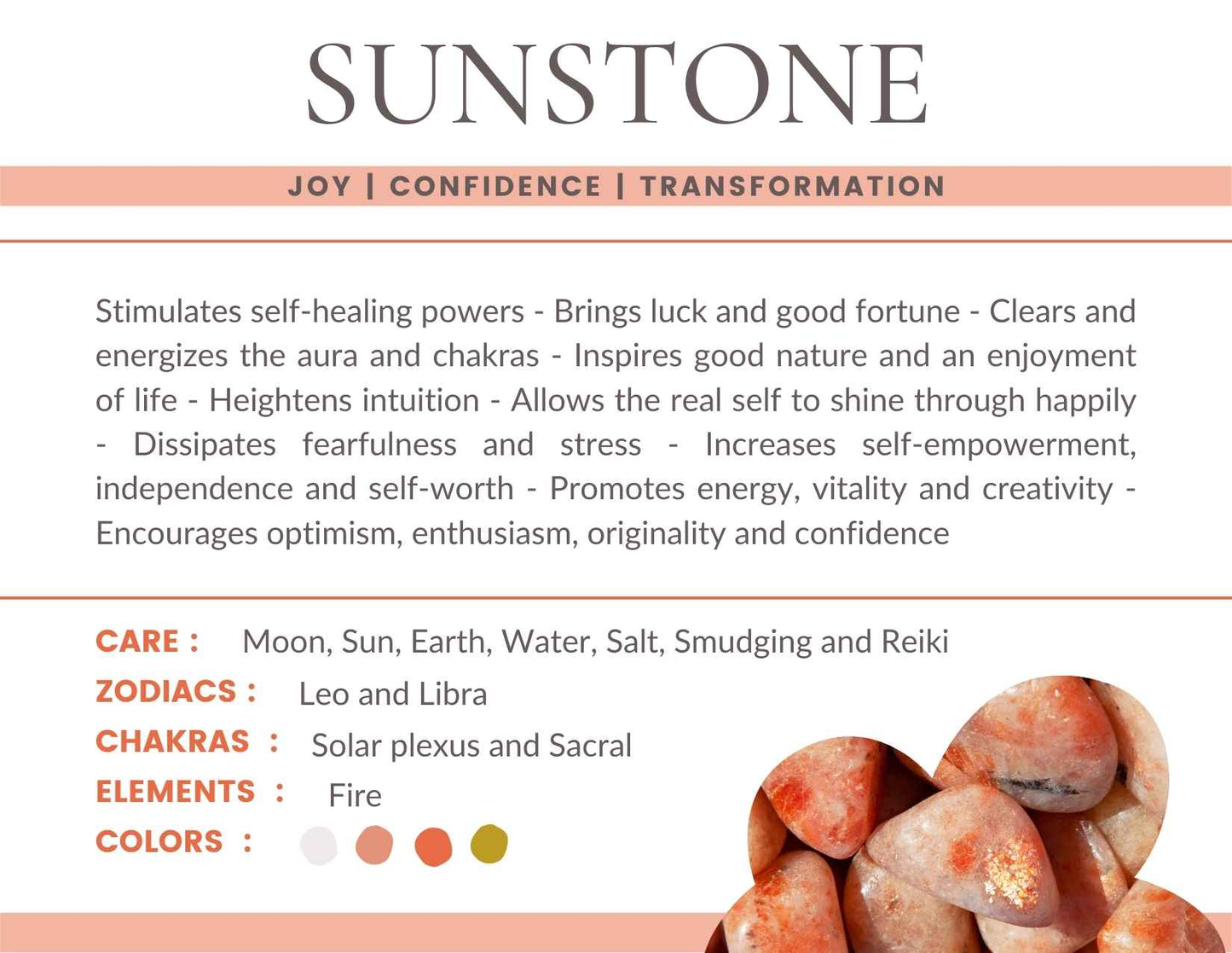 Sunstone Gemstone Crystal Bracelet