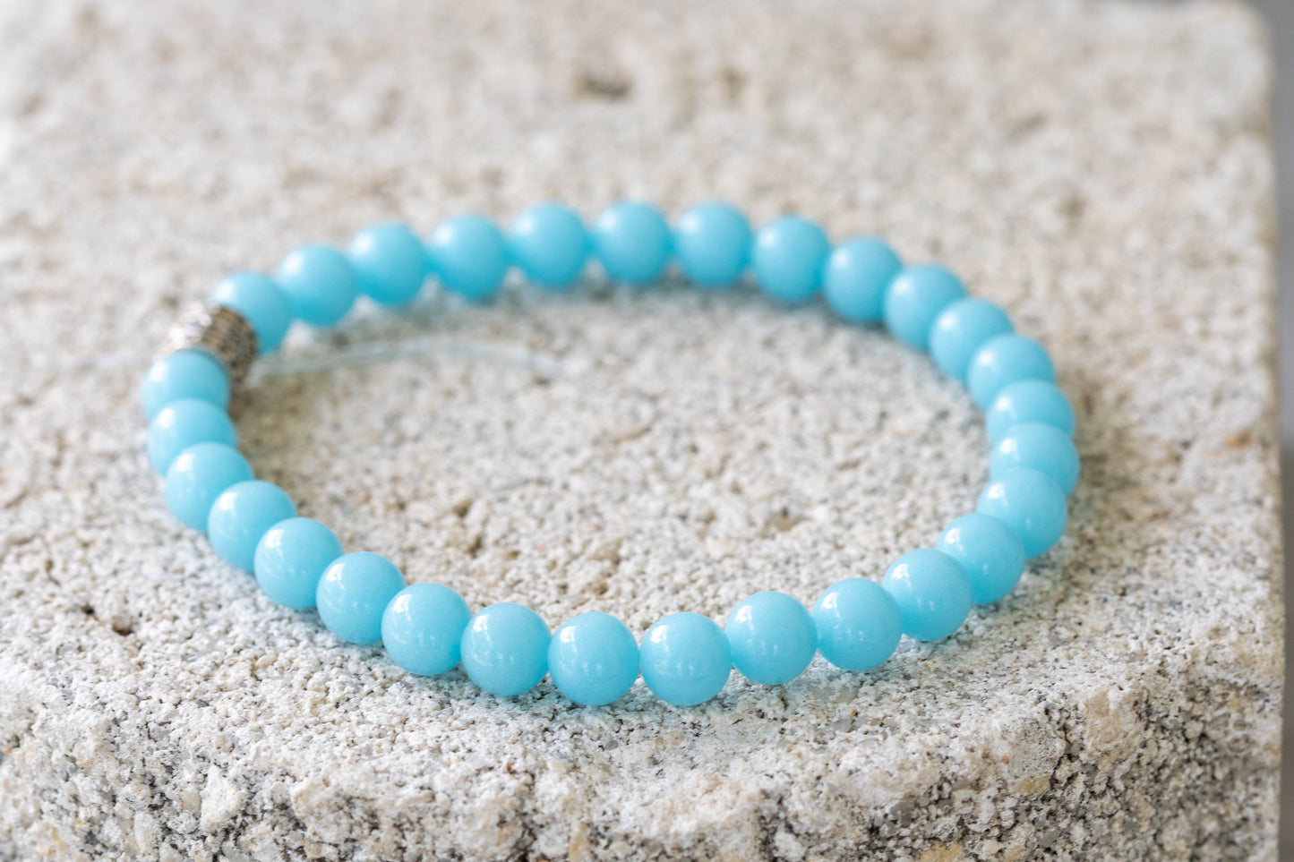 Glow-in-the-Dark Aragonite & Quartz Gemstone Crystal Bracelet
