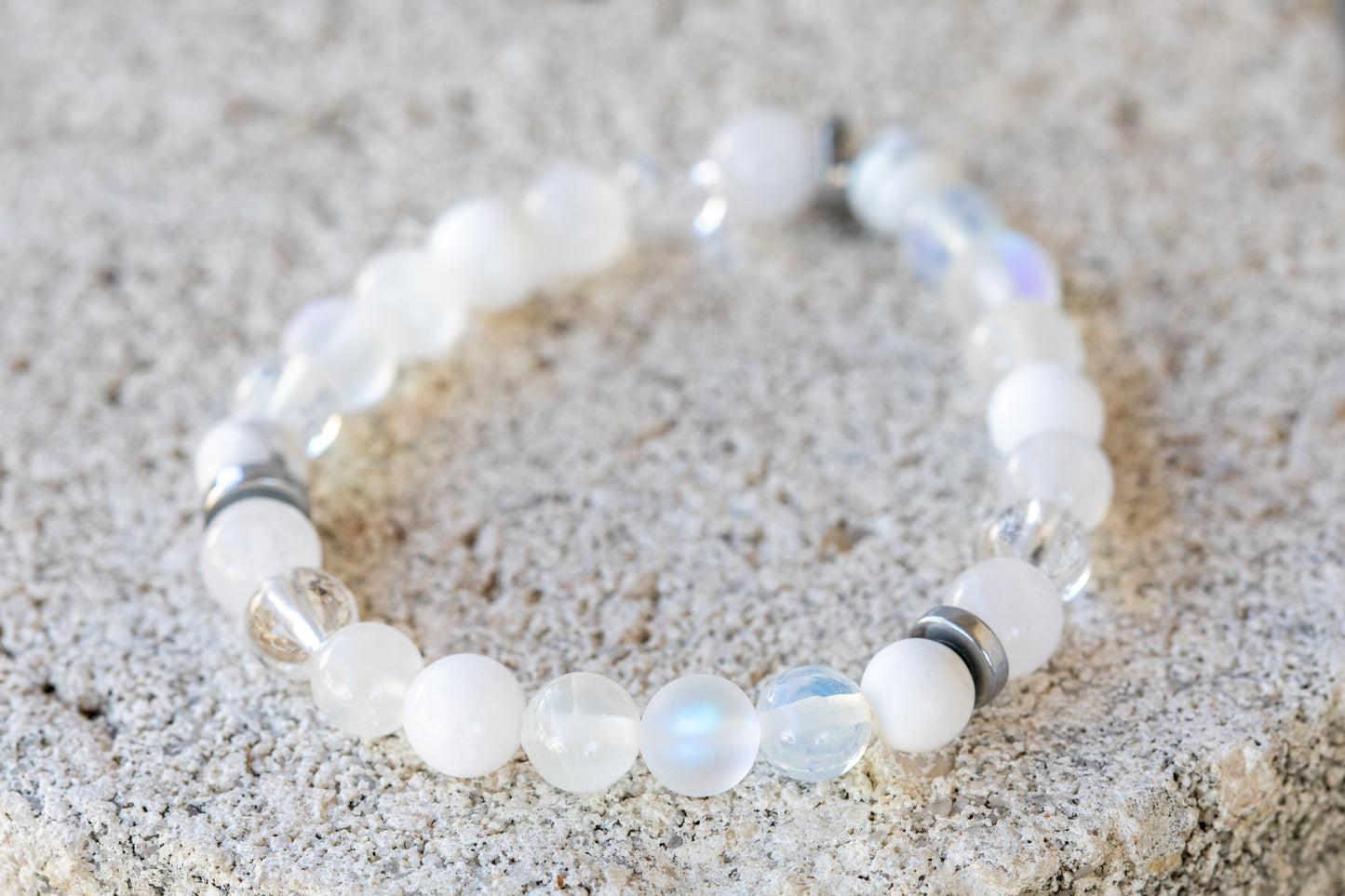White Gemstone Crystal Bracelet