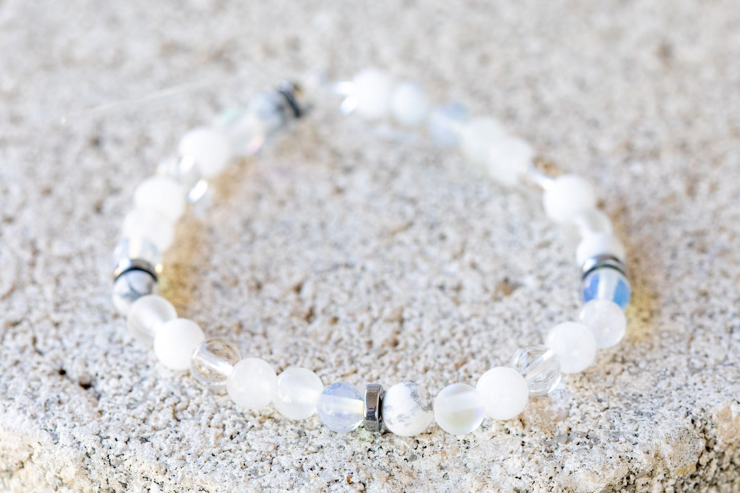 White Gemstone Crystal Bracelet