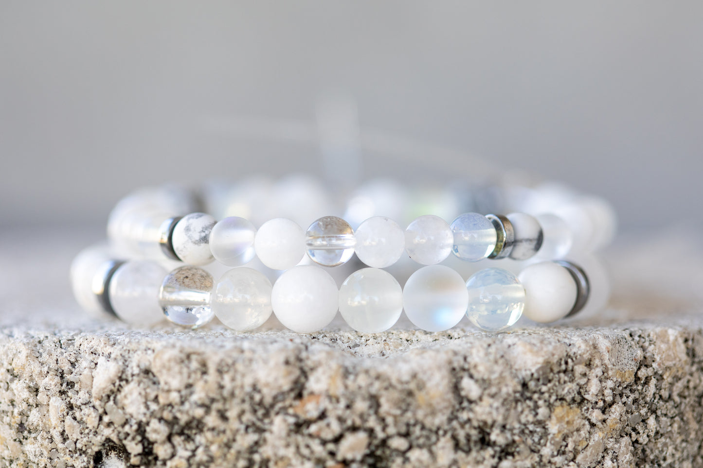 White Gemstone Crystal Bracelet