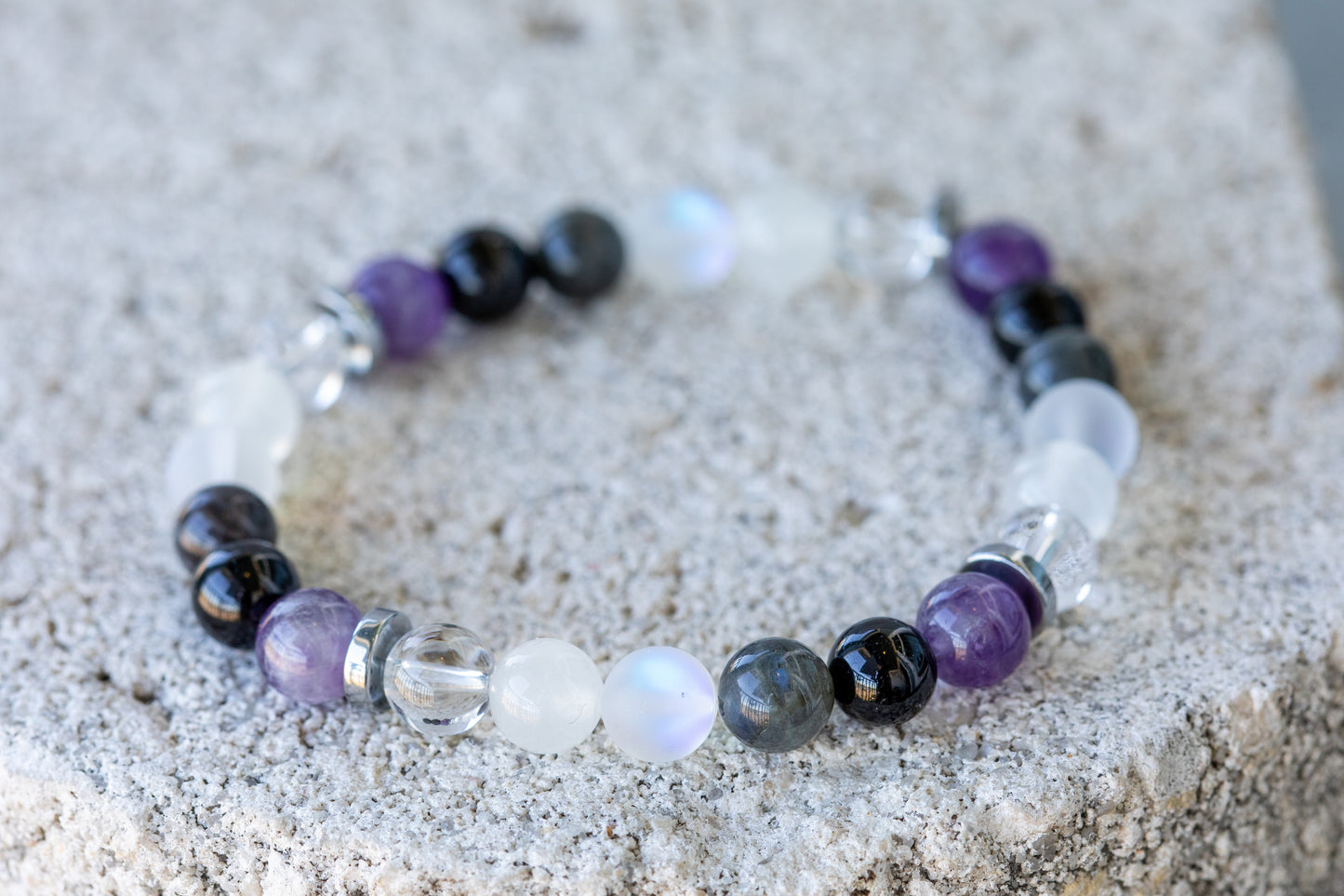 Full Moon Gemstone Crystal Bracelet