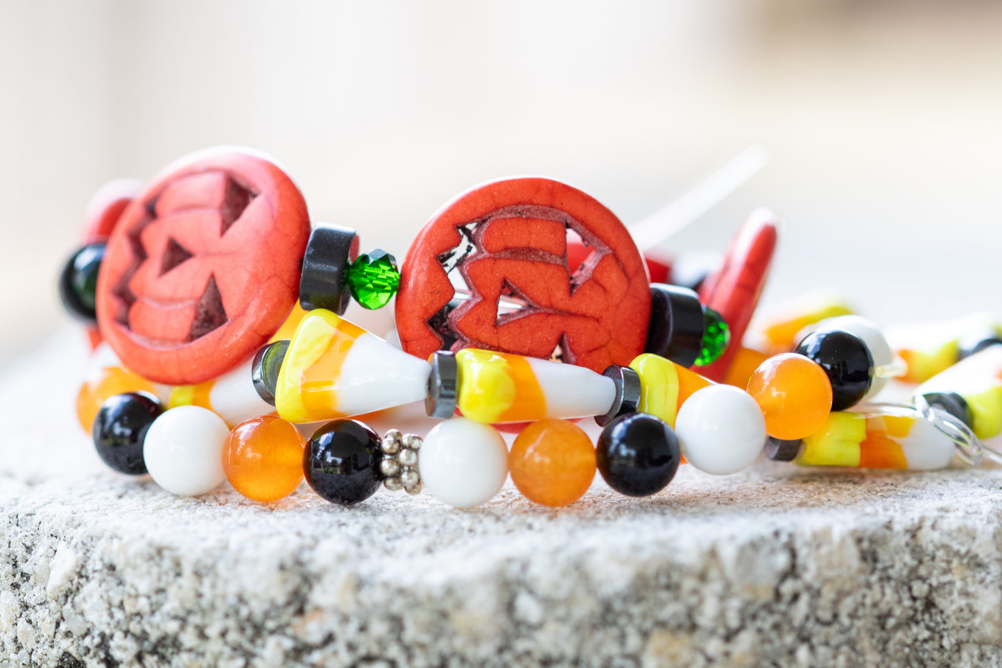 Halloween Holiday Gemstone Crystal Bracelet