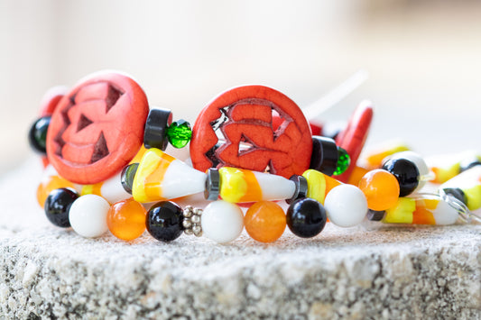 Halloween Holiday Gemstone Crystal Bracelet