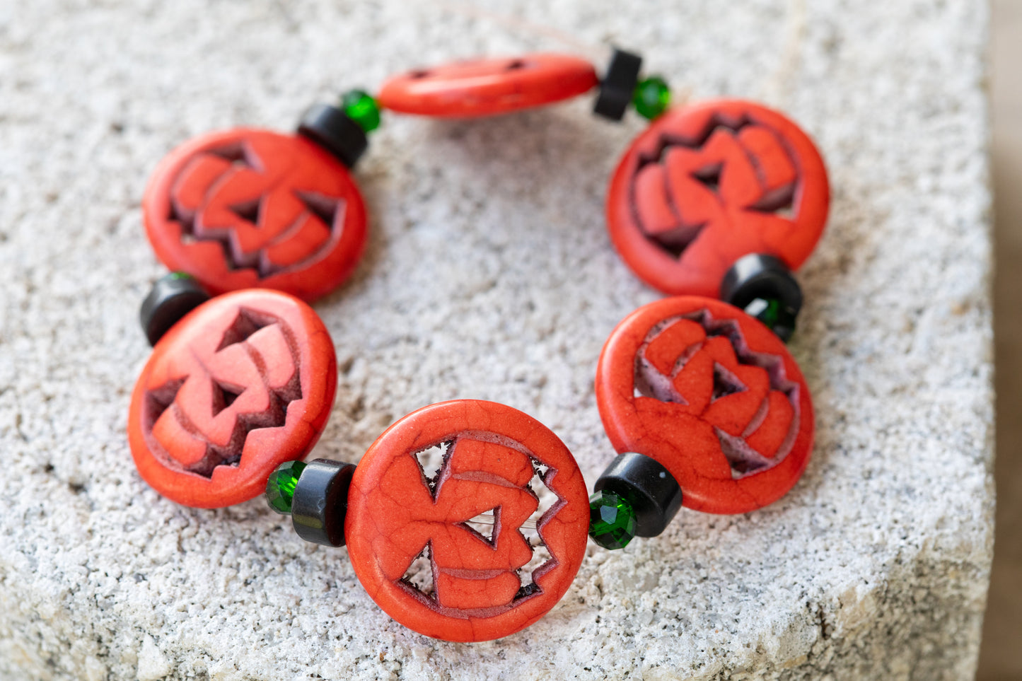 Halloween Holiday Gemstone Crystal Bracelet