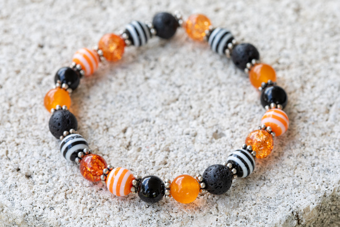 Halloween Holiday Gemstone Crystal Bracelet