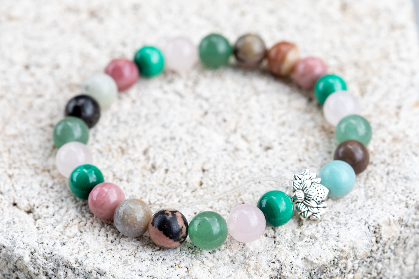 Heart Chakra Gemstone Crystal Bracelet