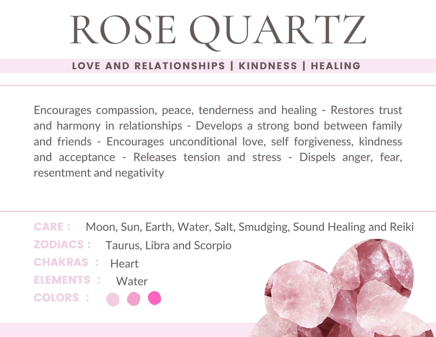 Rose Quartz Gemstone Crystal Bracelet