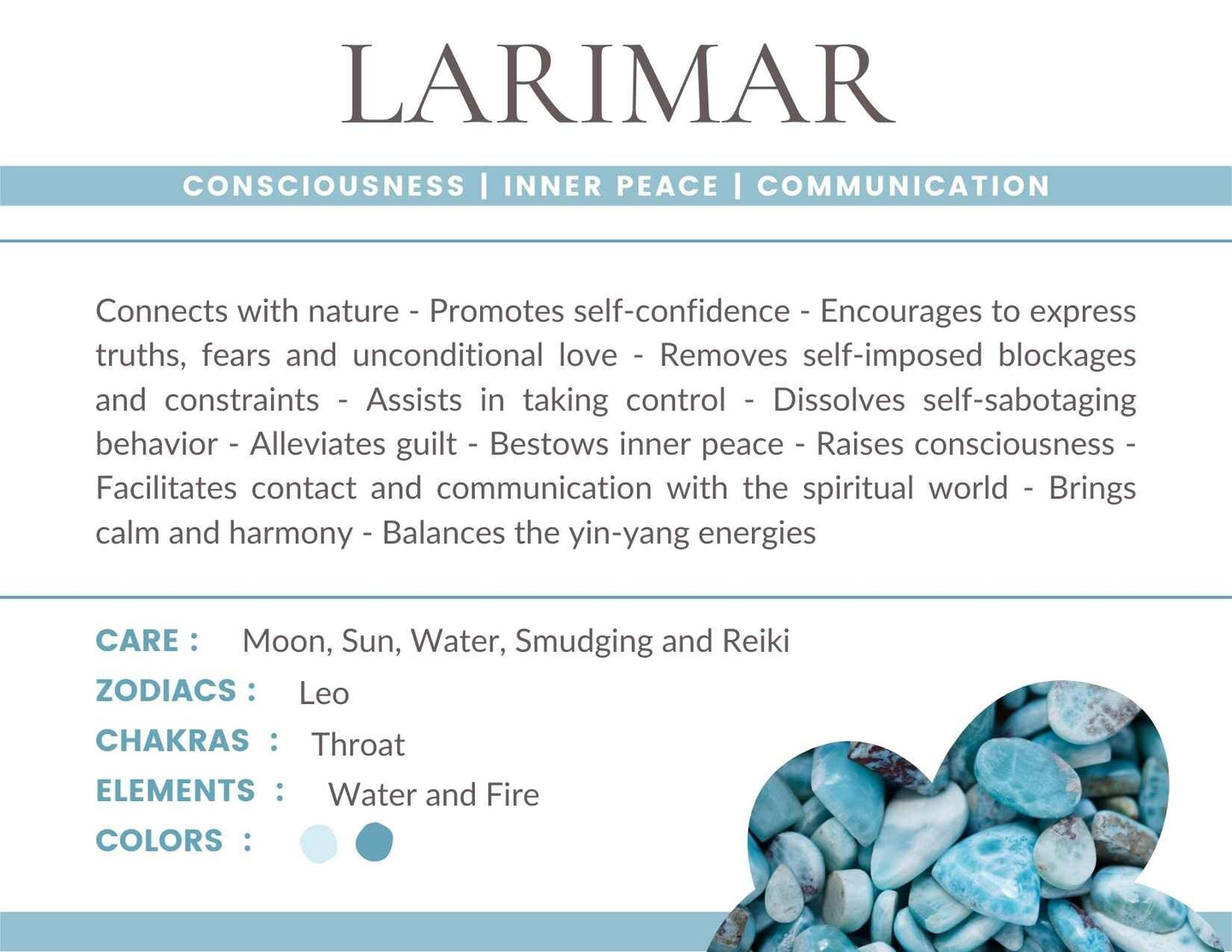 Larimar Gemstone Crystal Bracelet