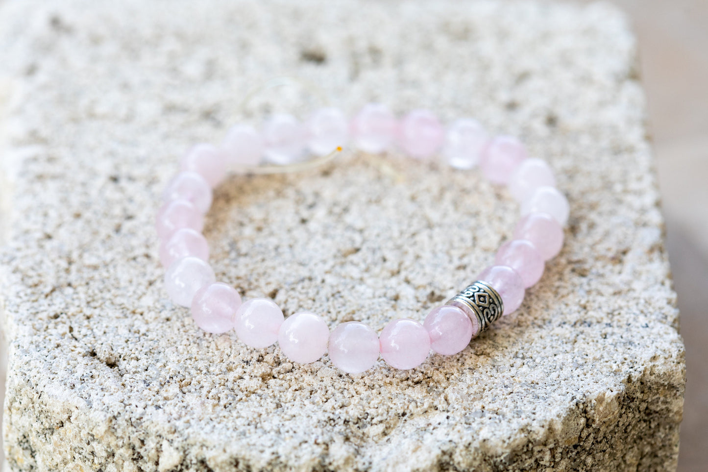 Rose Quartz Gemstone Crystal Bracelet