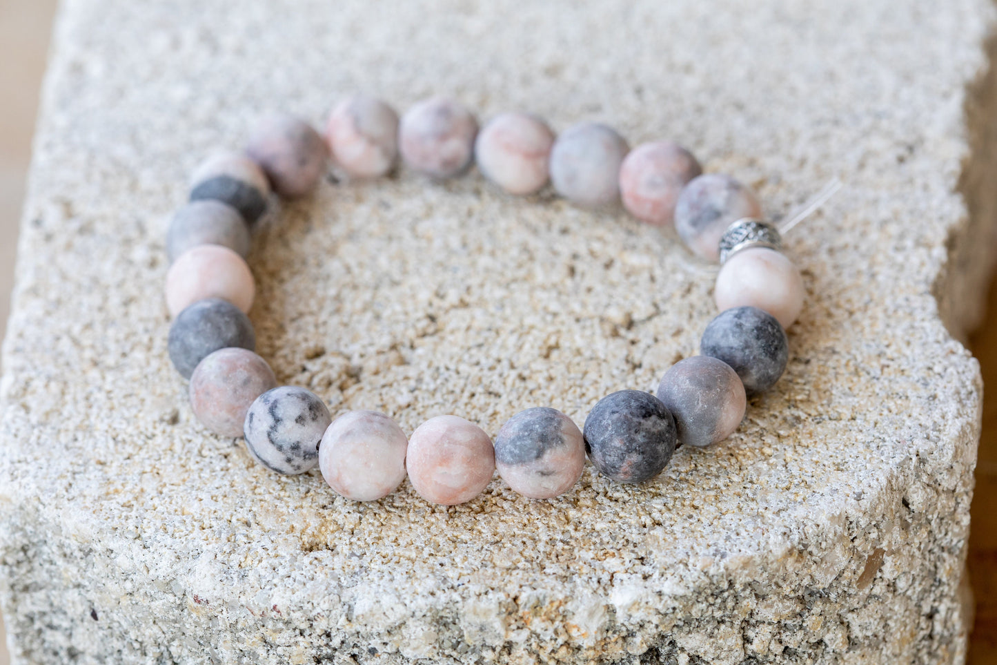 Zebra Stone Gemstone Crystal Bracelet