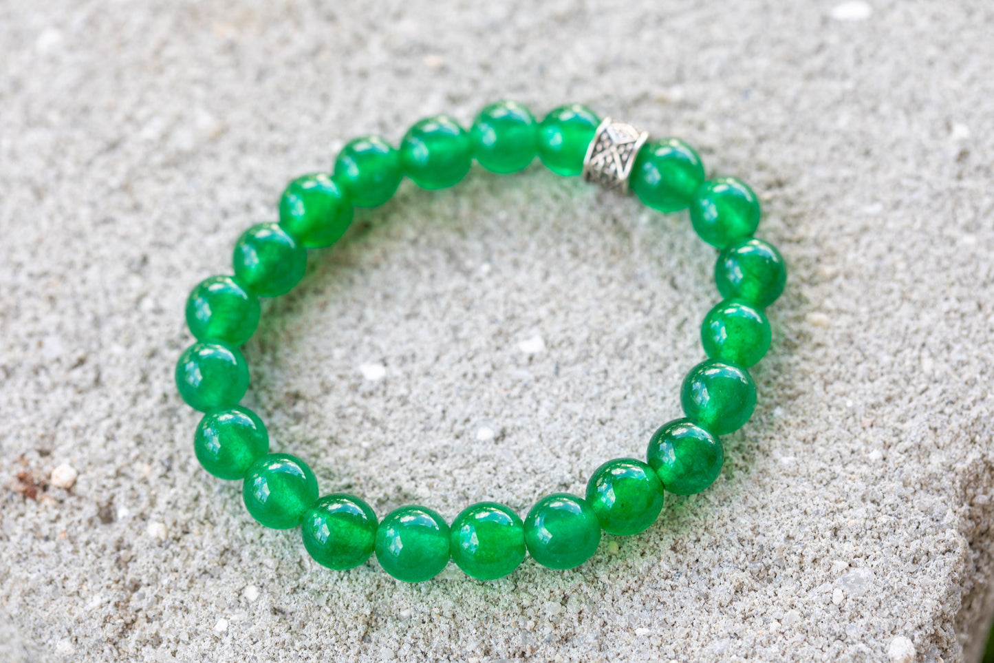 Jade Green, Blue, Purple Gemstone Crystal Bracelet