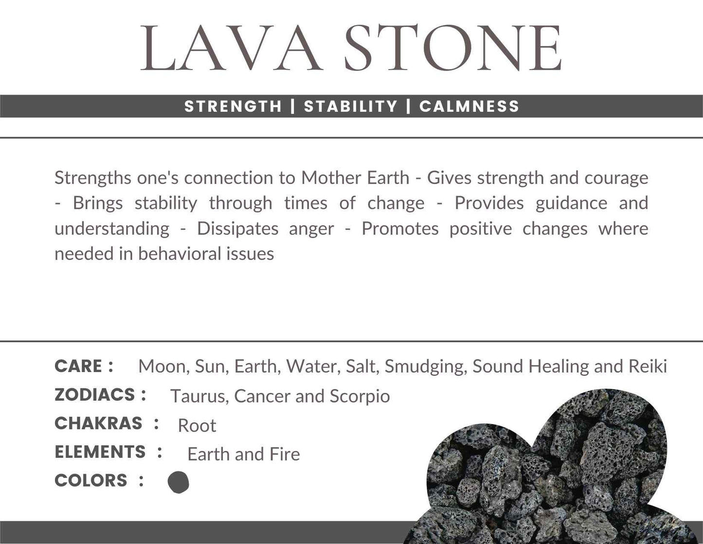 Lava Rock Gemstone Crystal Bracelet