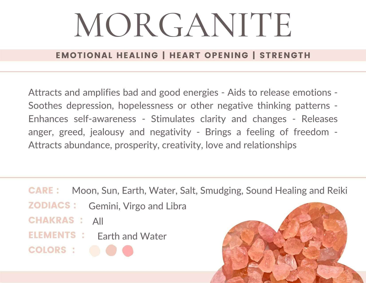 Morganite / Beryl Gemstone Crystal Bracelet