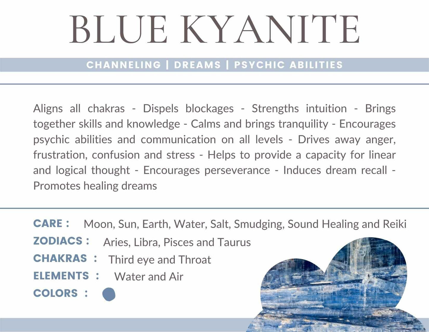 Kyanite Gemstone Crystal Bracelet
