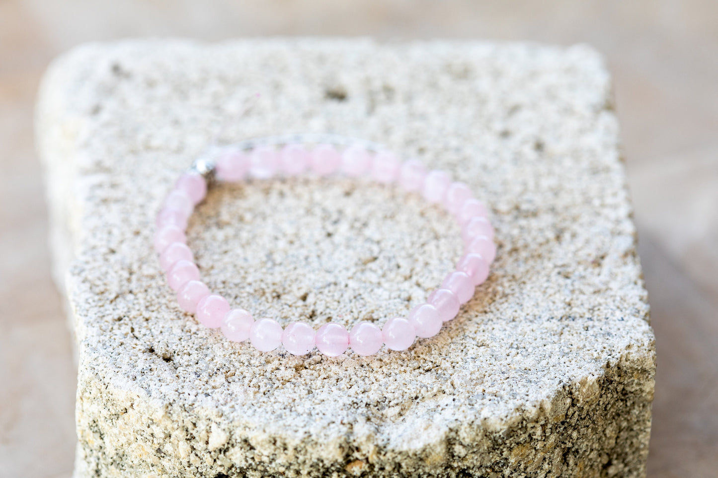 Rose Quartz Gemstone Crystal Bracelet