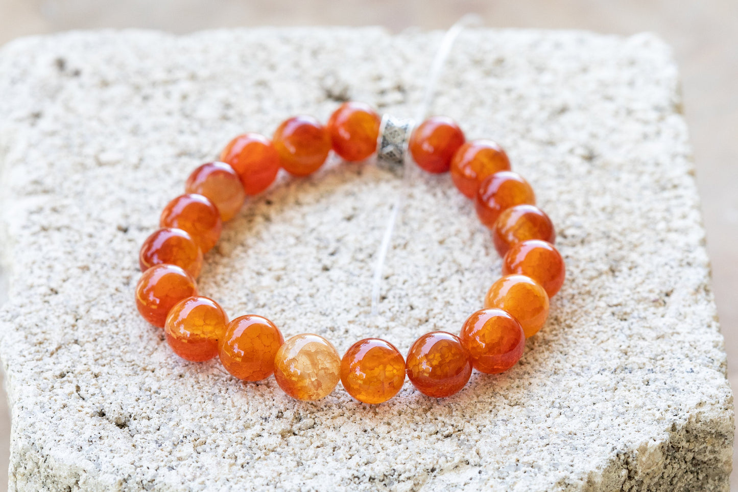 Red Fire Agate Gemstone Crystal Bracelets