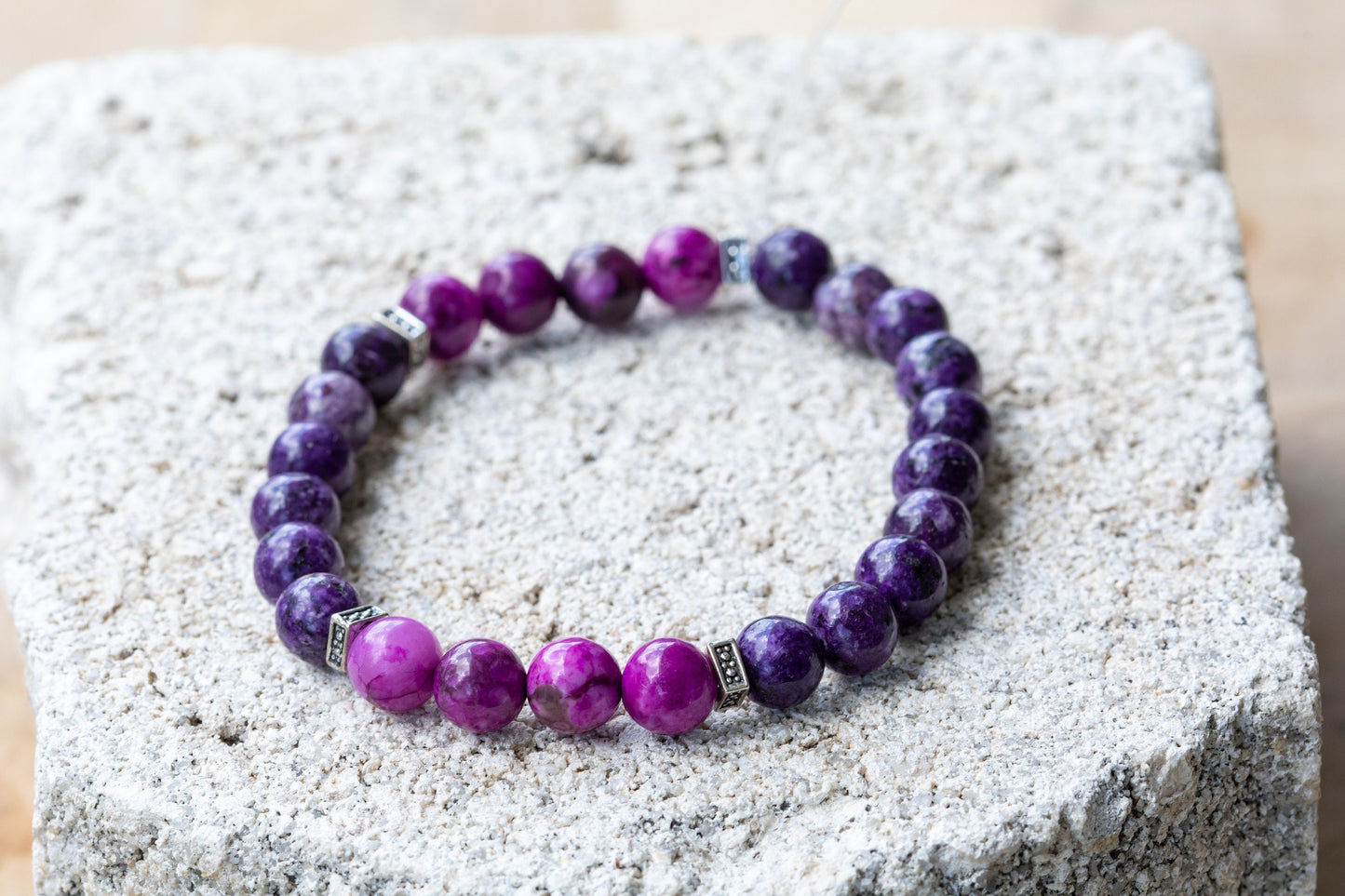 Charoite Gemstone Crystal Bracelet