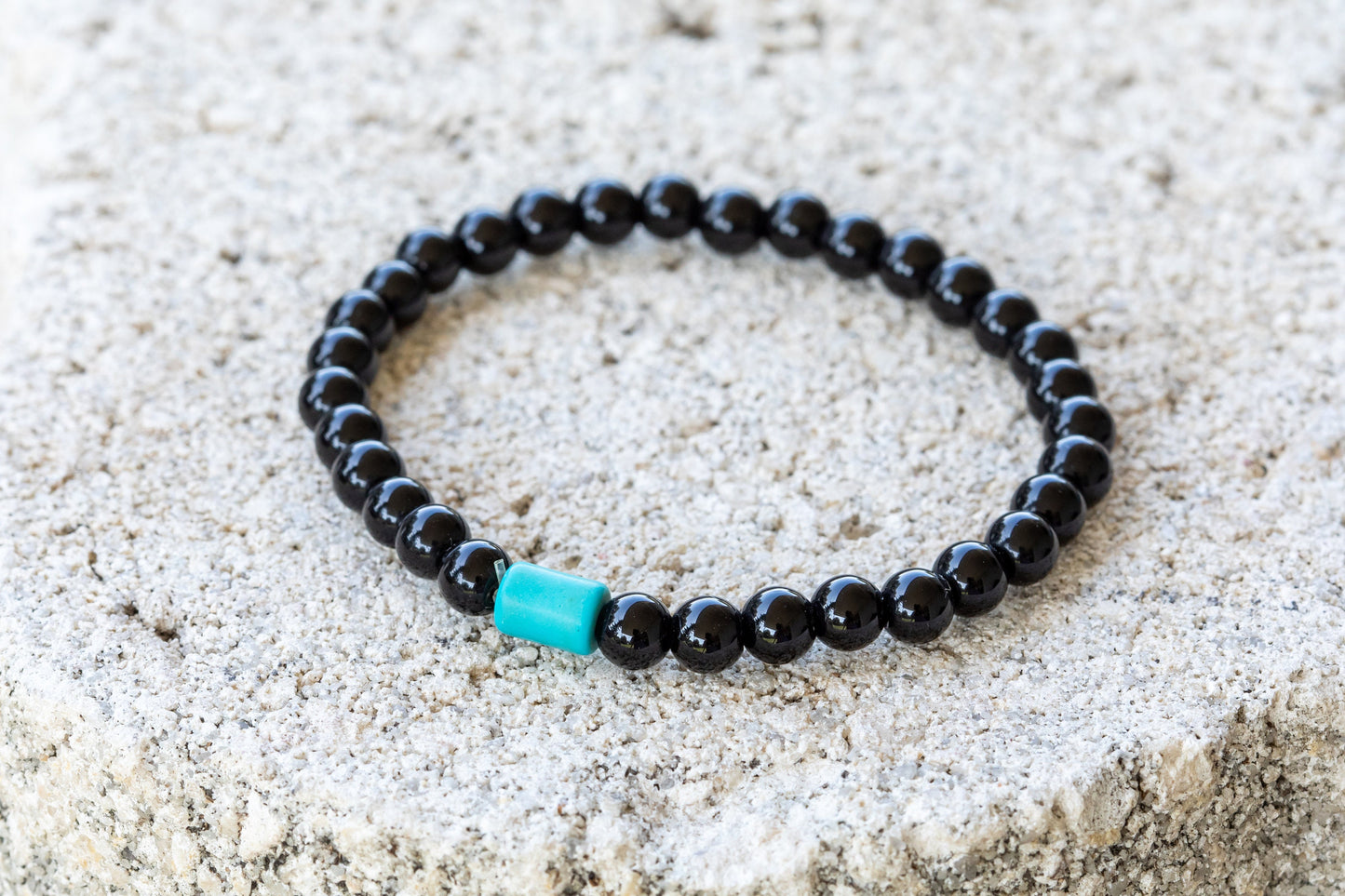 Black Onyx Gemstone Crystal  Bracelet