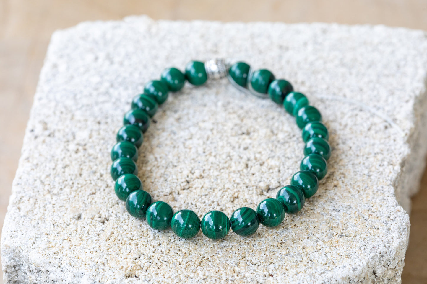 Malachite Gemstone Genuine Crystal Bracelet