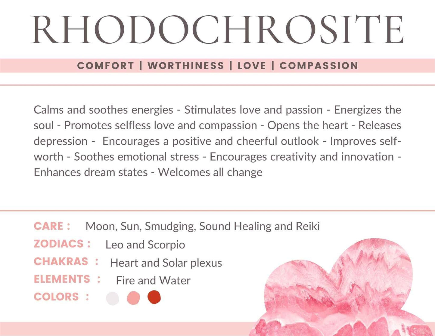 Rhodochrosite Gemstone Crystal Bracelets