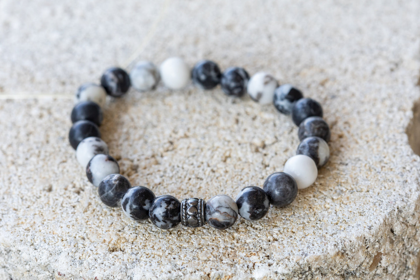 Zebra Jasper Gemstone Crystal Bracelet