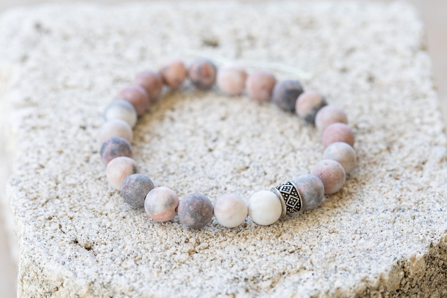 Zebra Stone Gemstone Crystal Bracelet