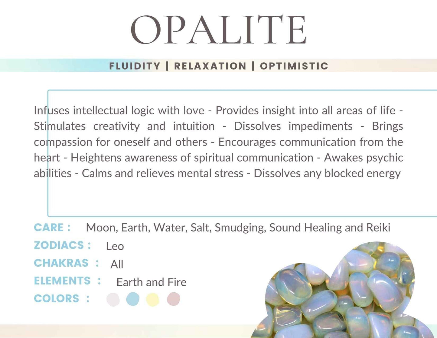 Opalite Gemstone Crystal Bracelet