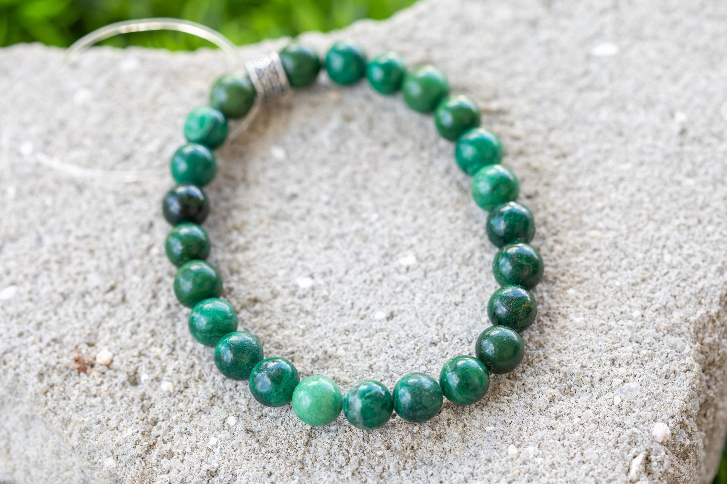 Jade Green, Blue, Purple Gemstone Crystal Bracelet
