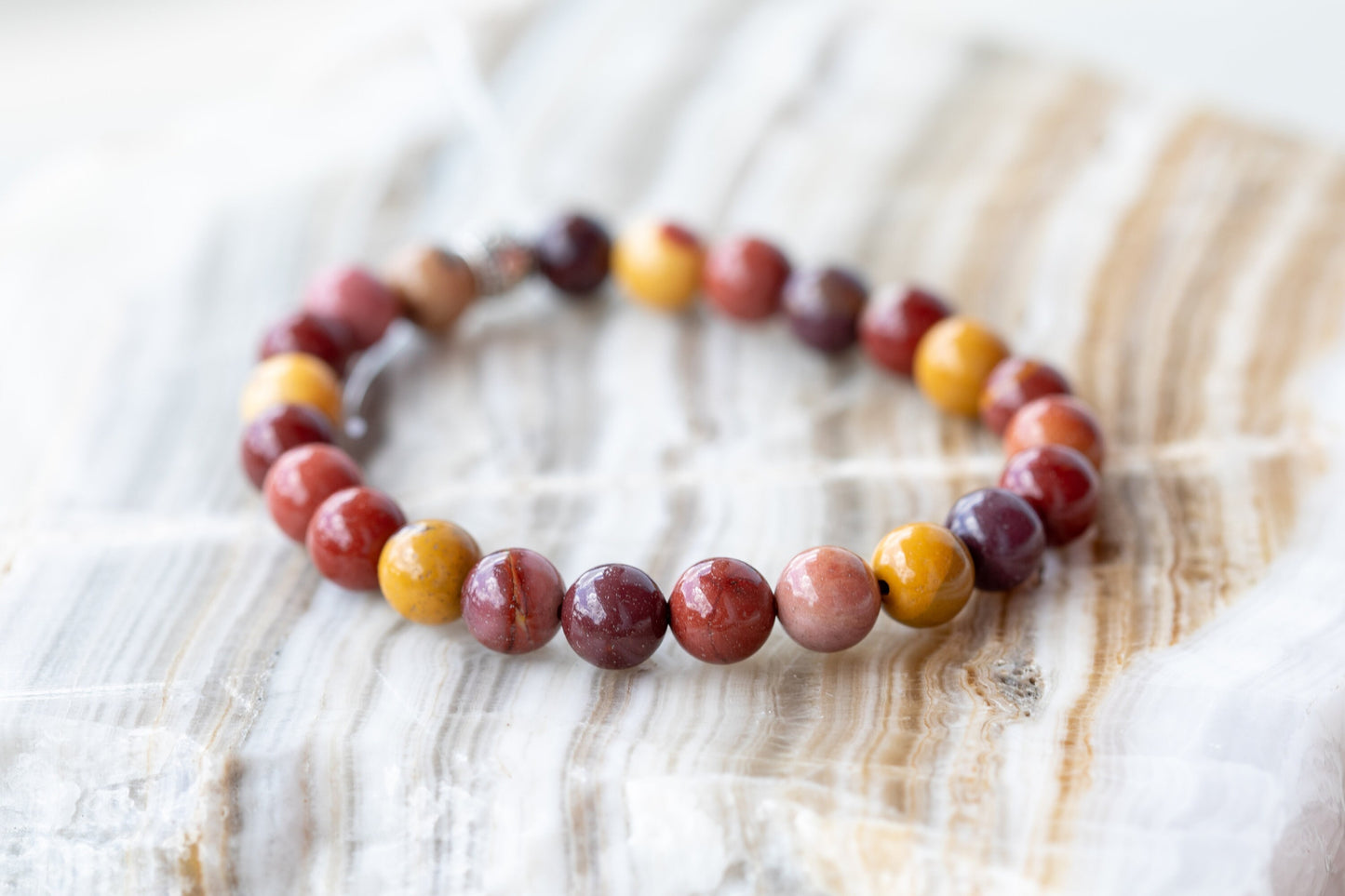 Mookaite Jasper Gemstone Crystal Bracelet