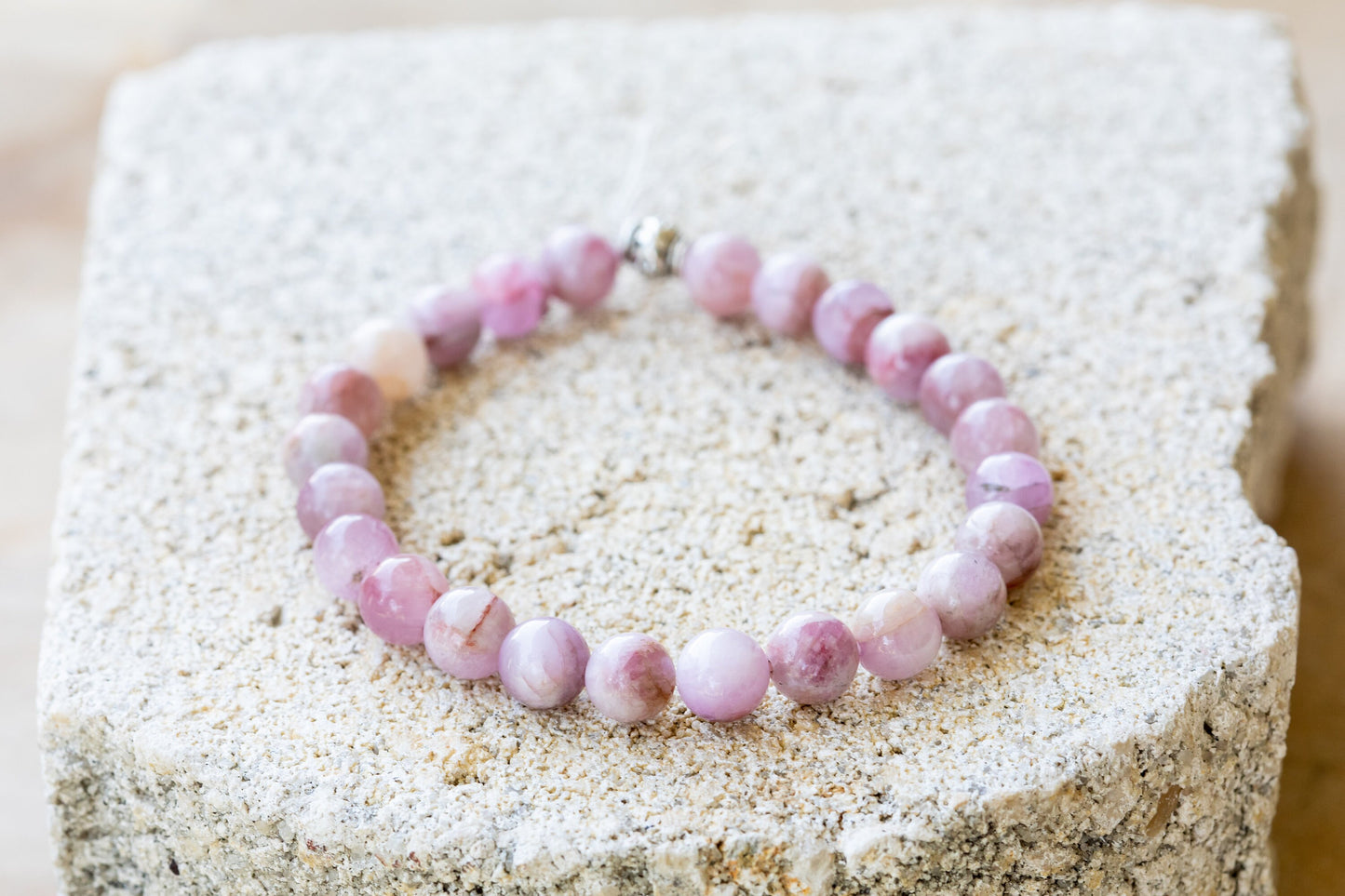 Kunzite Gemstone Crystal Bracelet