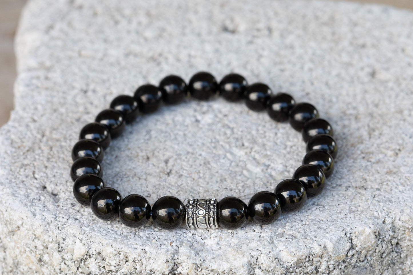 Jet Gemstone Crystal Bracelet