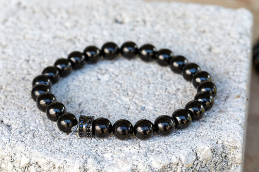 Jet Gemstone Crystal Bracelet