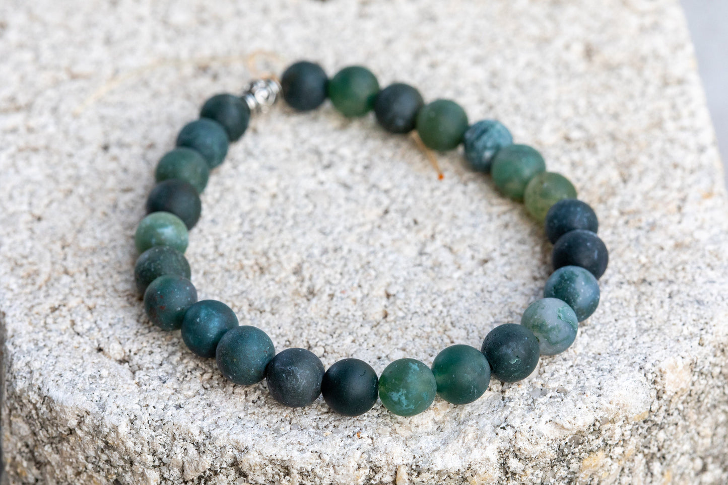 Moss Agate Gemstone Crystal Bracelet