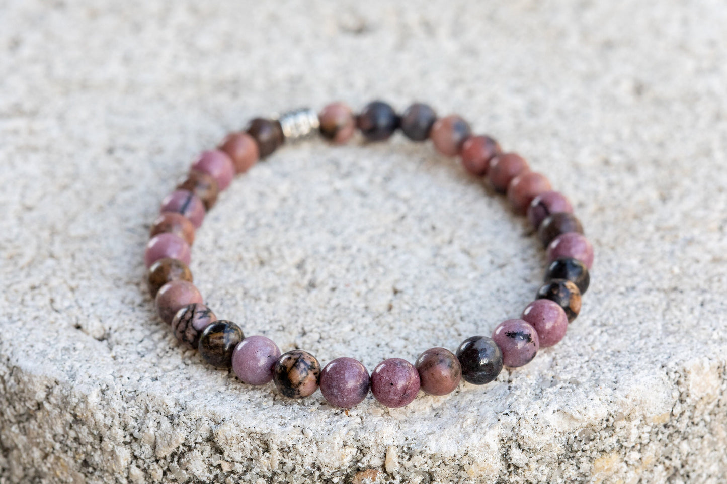 Rhodonite Gemstone Crystal Bracelets