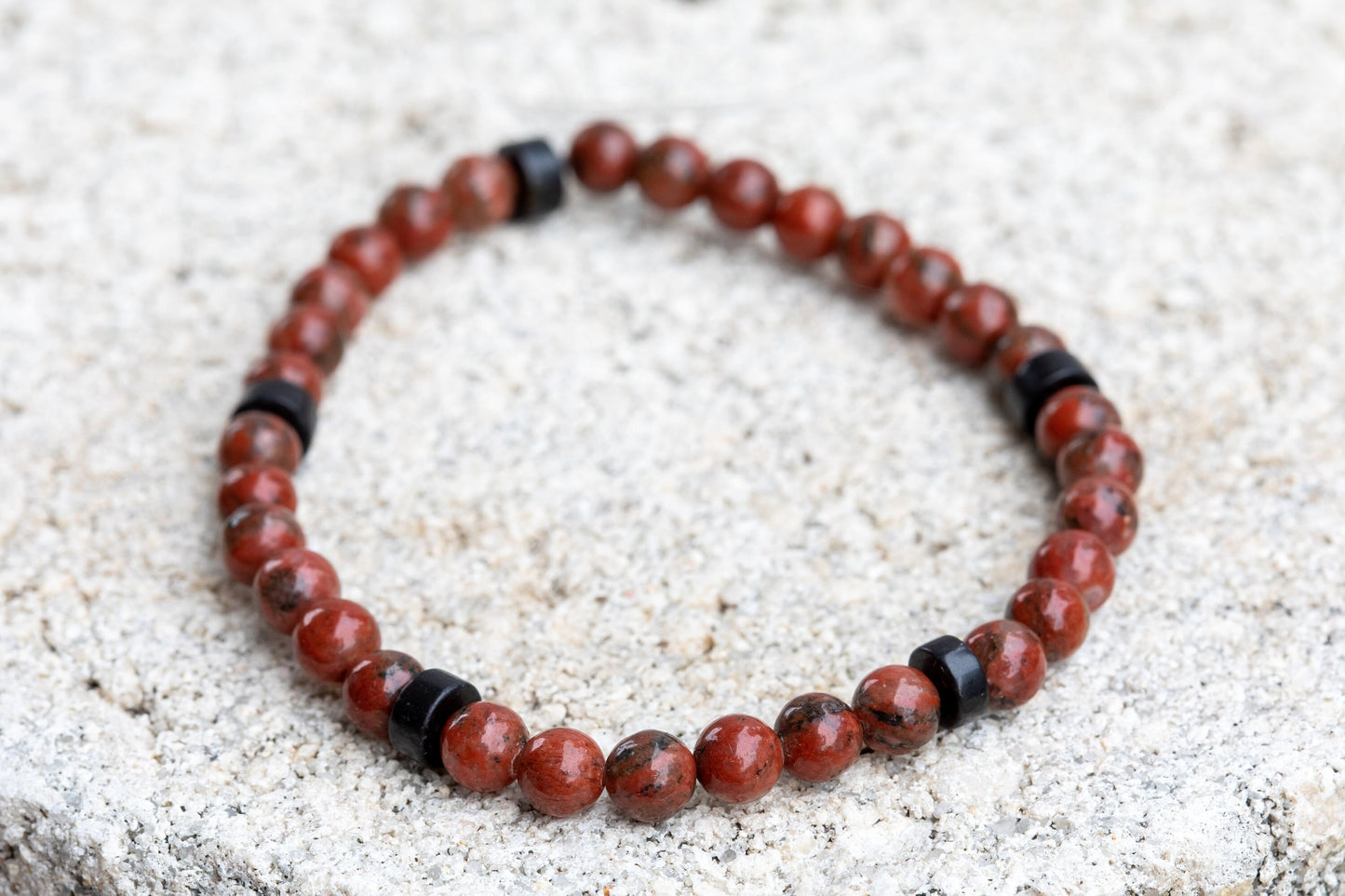 Red Brecciated Jasper Gemstone Crystal Bracelet