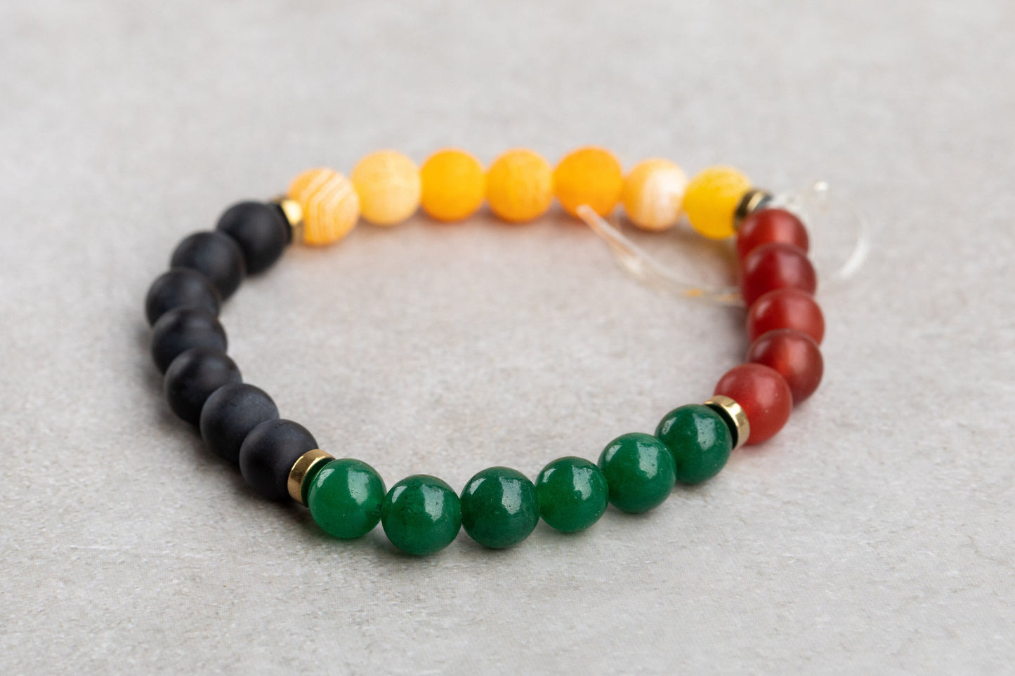 Kwanzaa/ Juneteenth Holiday Gemstone Crystal Bracelet
