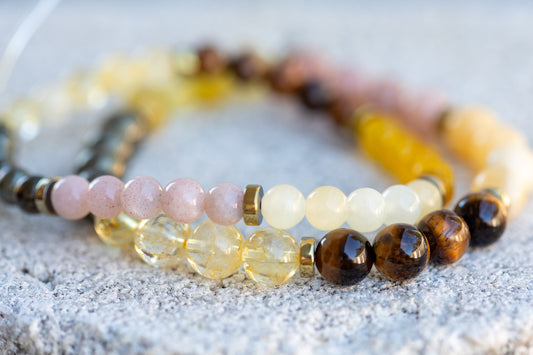 Solar Plexus Chakra Gemstone Crystal Bracelet