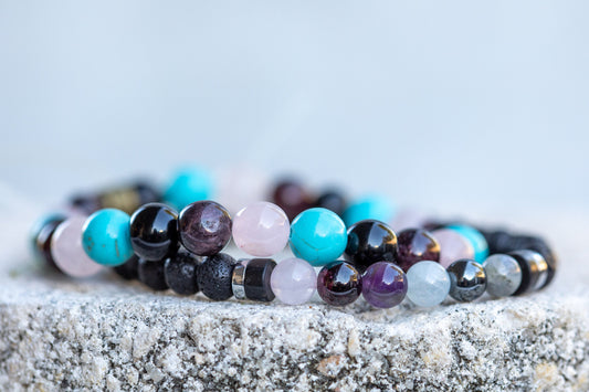 Aquarius Zodiac Gemstone Crystal Bracelet